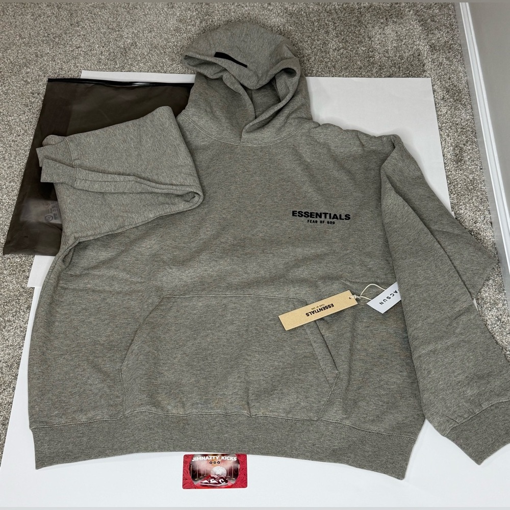 Essentials Fear of God Dark Oatmeal Hoodie Sweatshirt Size Small